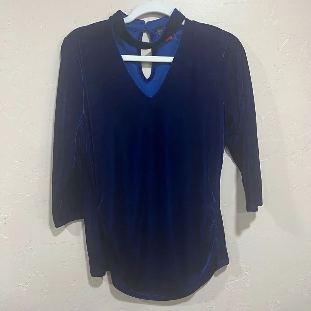 Vince Camuto Blue Velvet Blouse